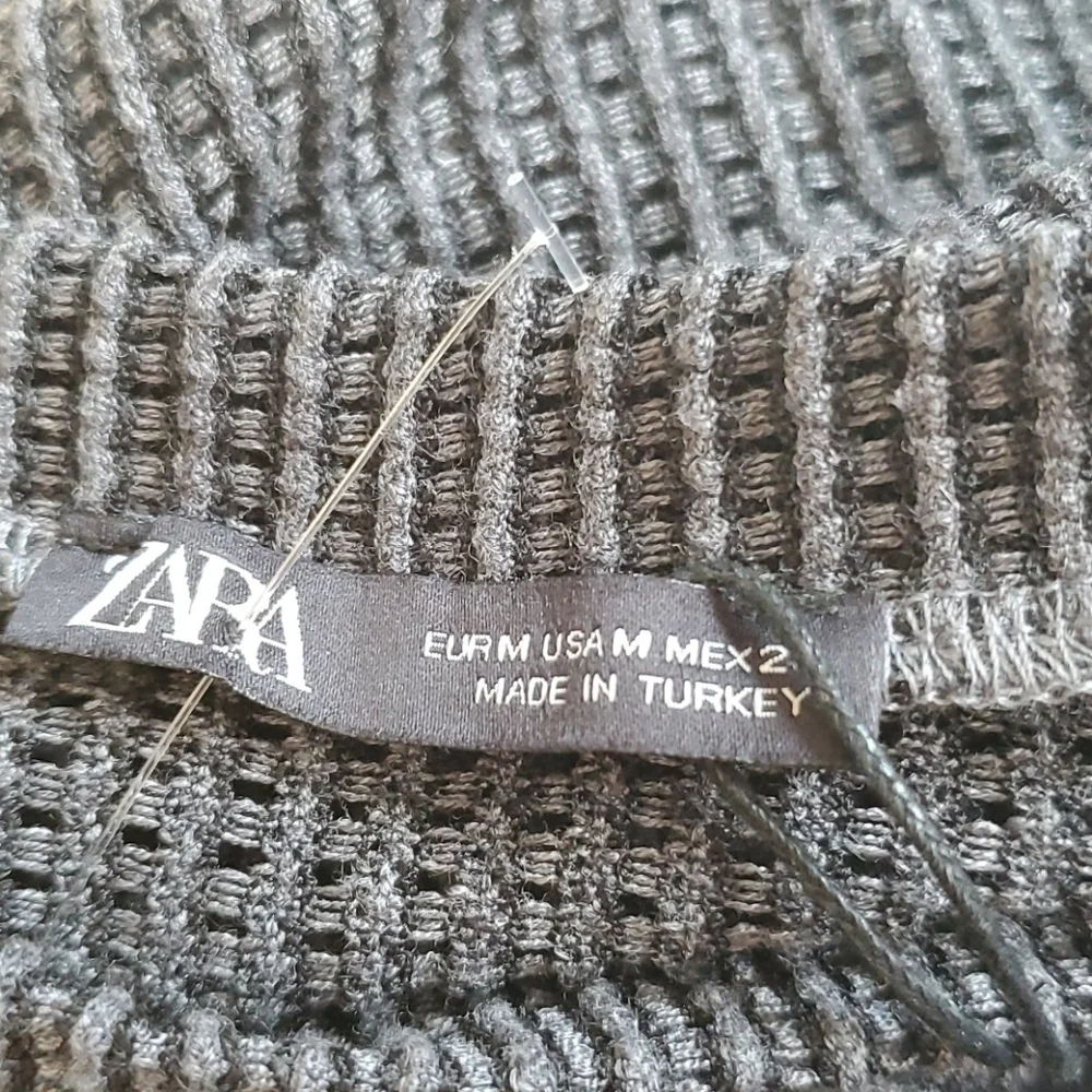 Zara sheer textured long sleeve top